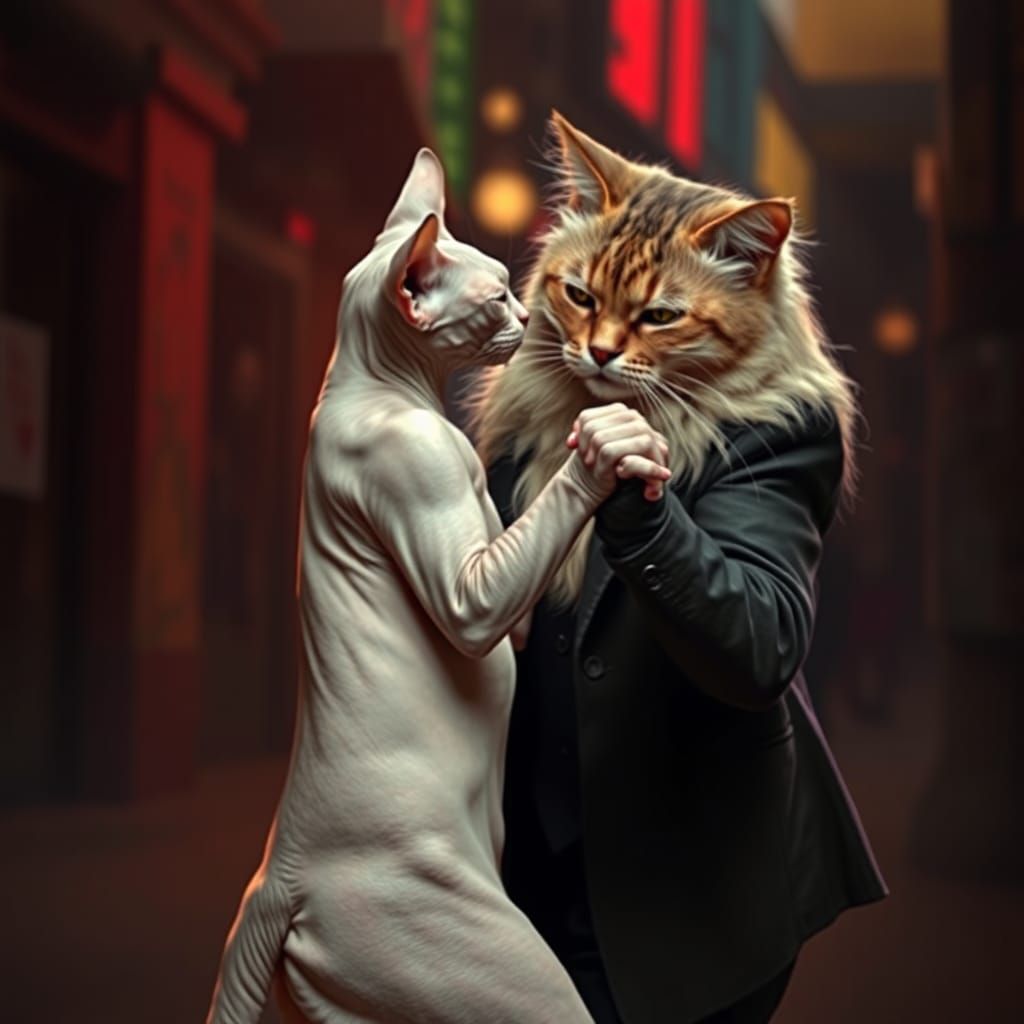 Cats Tango Dance in Urbanpunk Style
