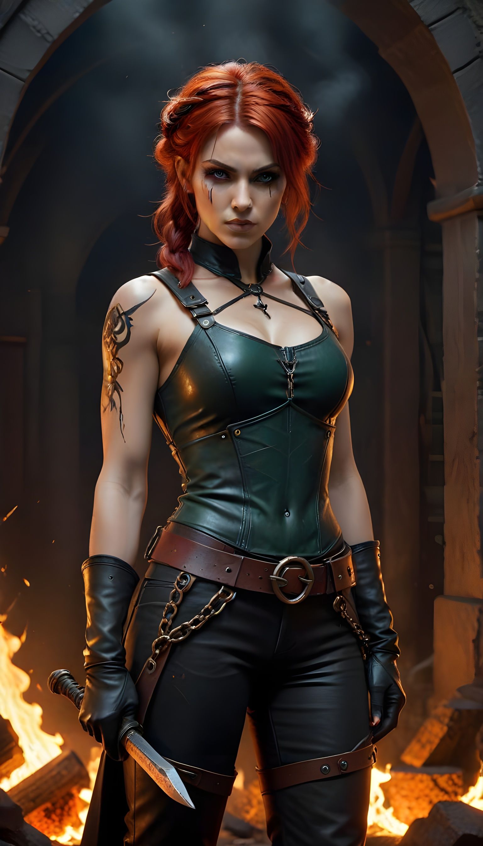 Gothic Blacksmith in Ancient Stone Forge