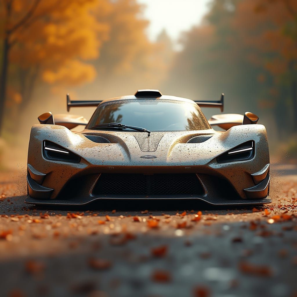 Rally Car in High-Speed Action