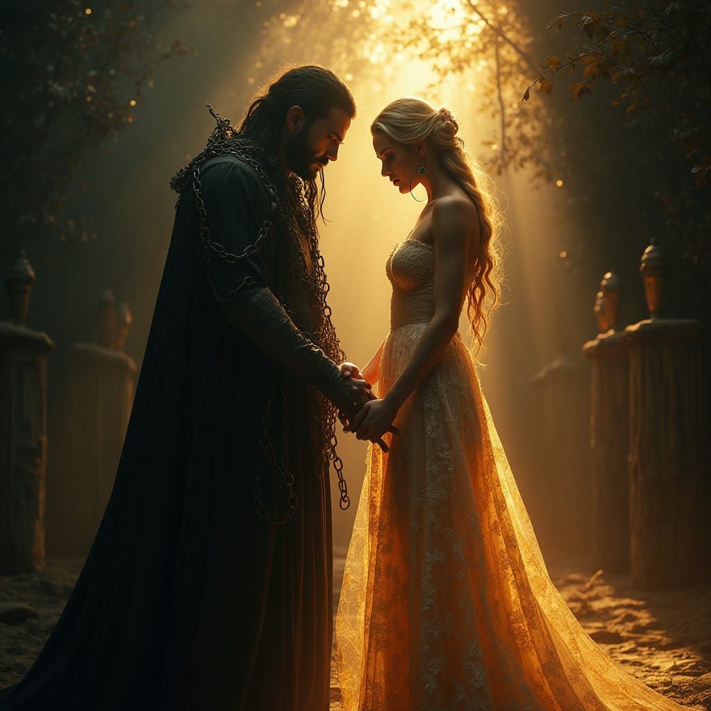 Darkness Confronts Radiant Light in Timeless Struggle