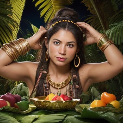 Lush Mayan Temple at Night in 8K Resolution