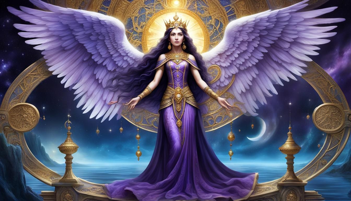 Queen Nesara: Mythical Atlantis in Violet and Gold