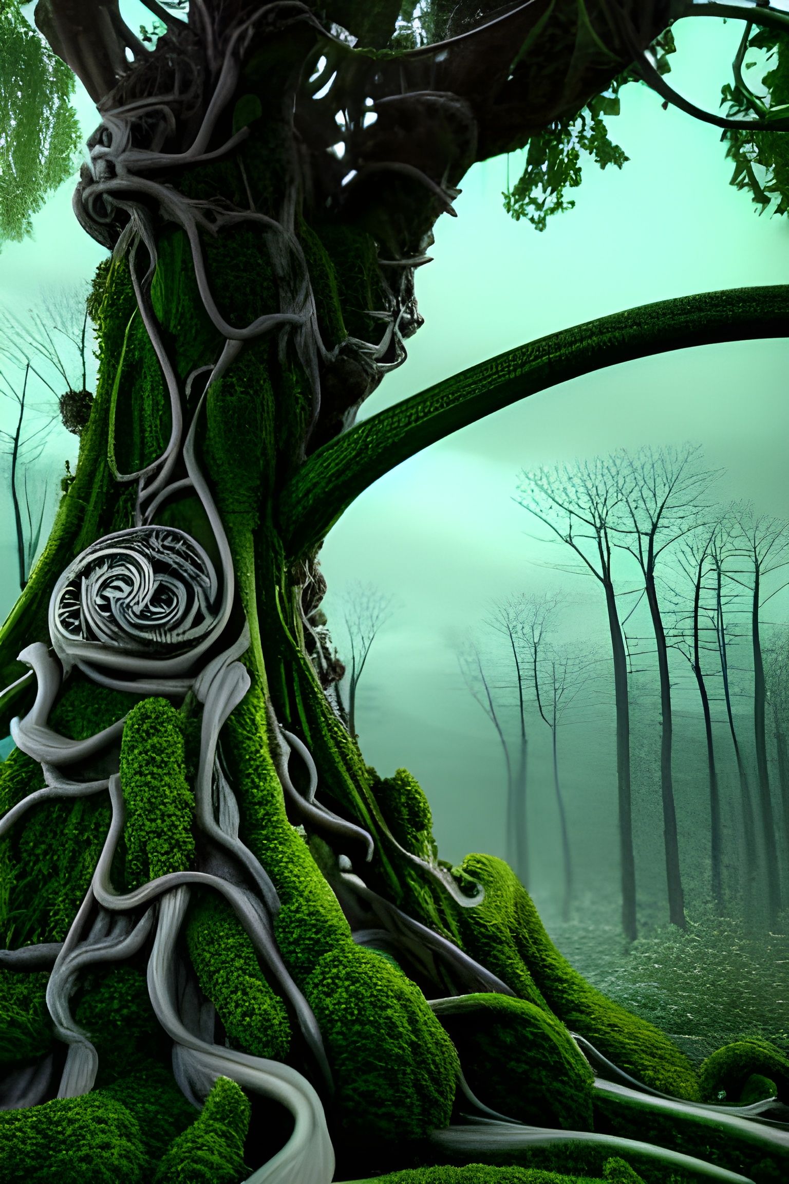 Green Transparent Sculpture: Soulless Devourer Tree