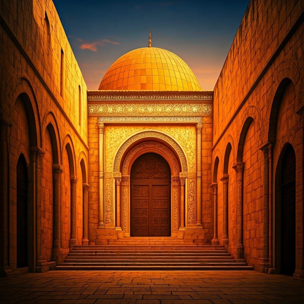 Ancient Temple in Jerusalem Radiates Ethereal Glow