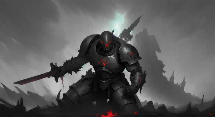 Space Marine's Last Stand on Alien Planet