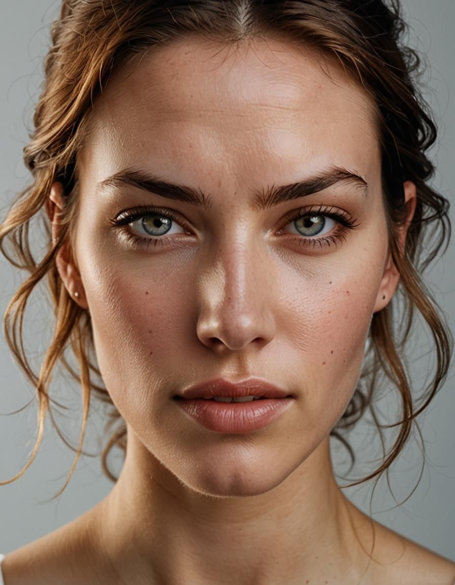 Photorealistic Portrait of Woman in Golden Light