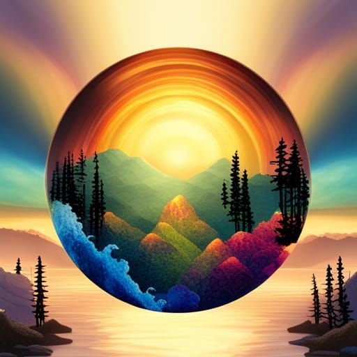 Aesthetic Gem Sun Catcher at Sunset: Fantasy Art