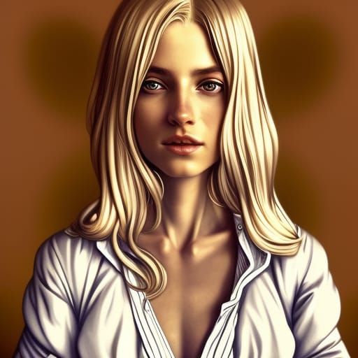Blonde Woman Portrait with Dynamic Lighting in 8k