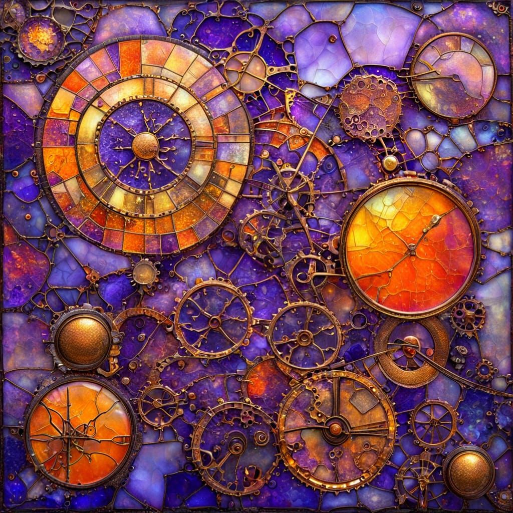 Steampunk Fairy in Vibrant Sunset Hues