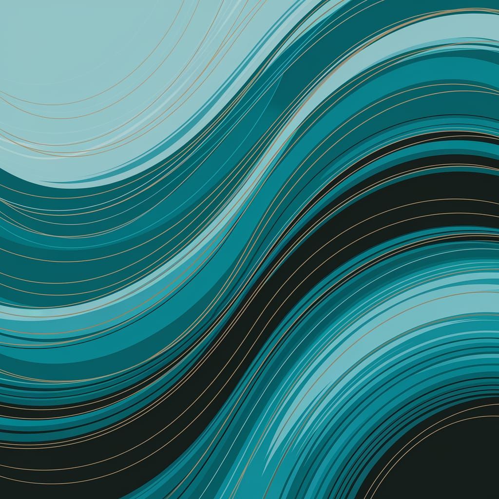 Abstract Turquoise Design with Swirling Patterns