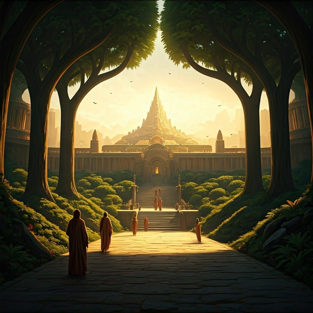 Golden Metropolis: A Cinematic Sun-Worshipping Cityscape