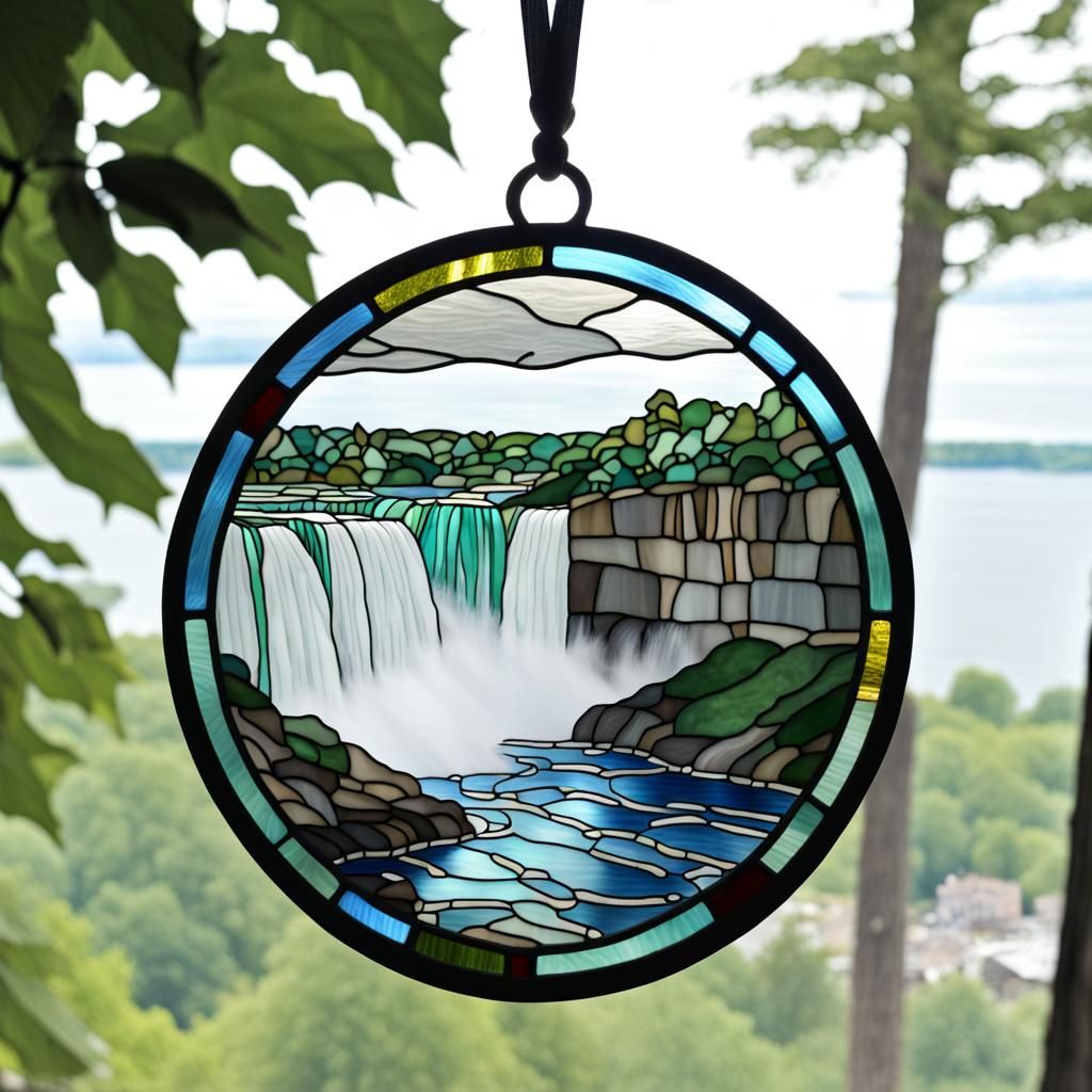 stained glass waterfalls