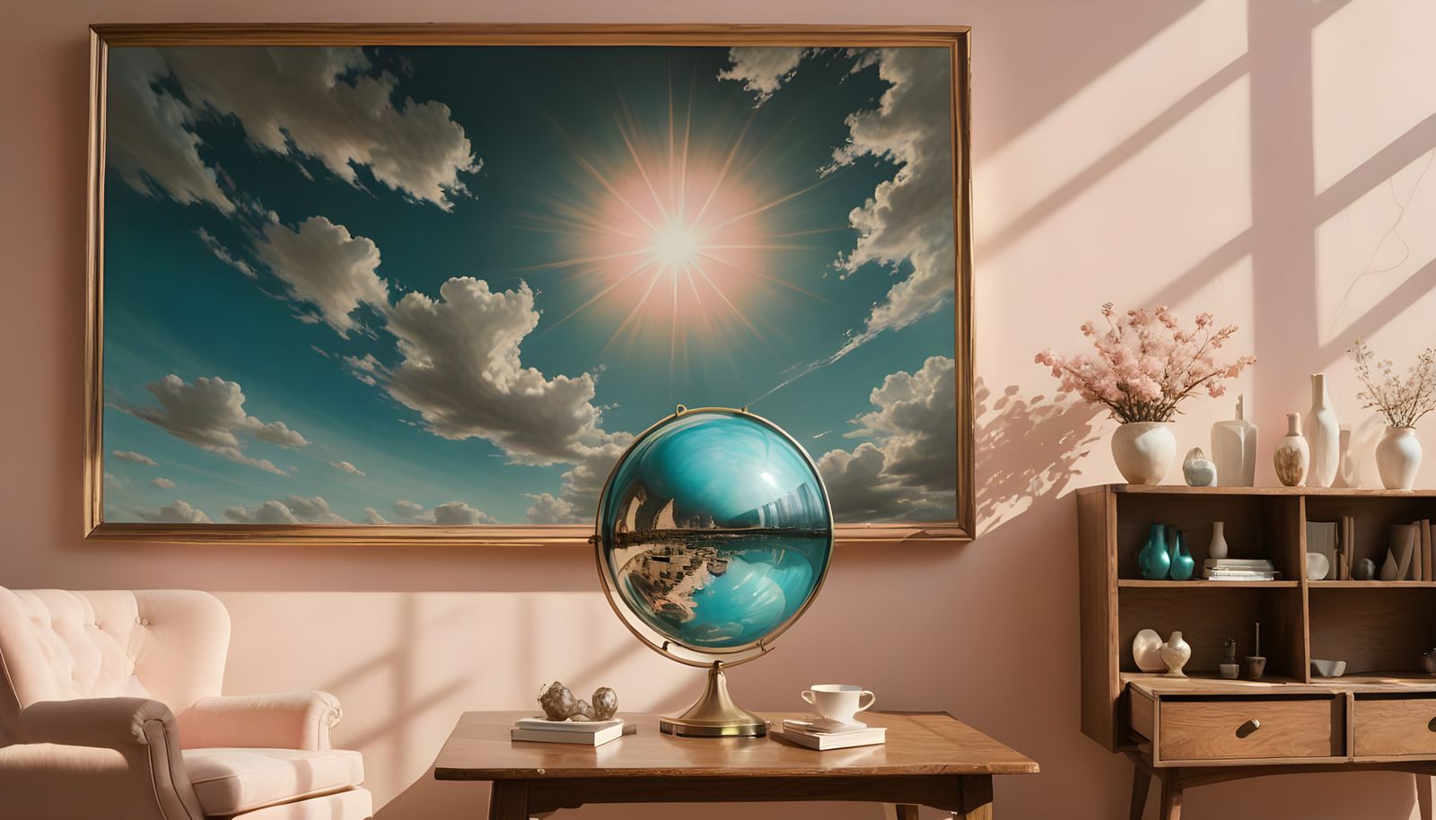 Surreal Pastel Painting with Inverted Image