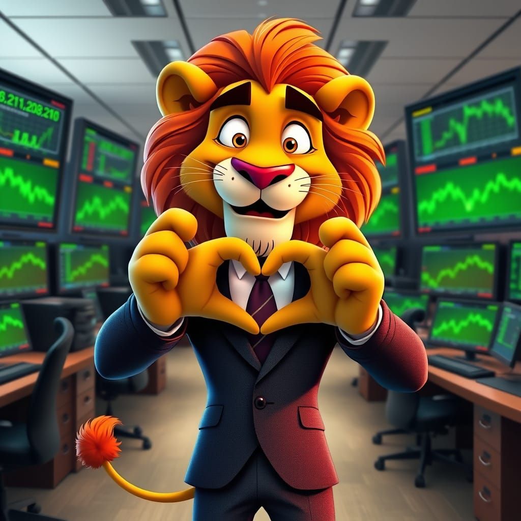 Lion Zodiac Sign Charms in Business Suit