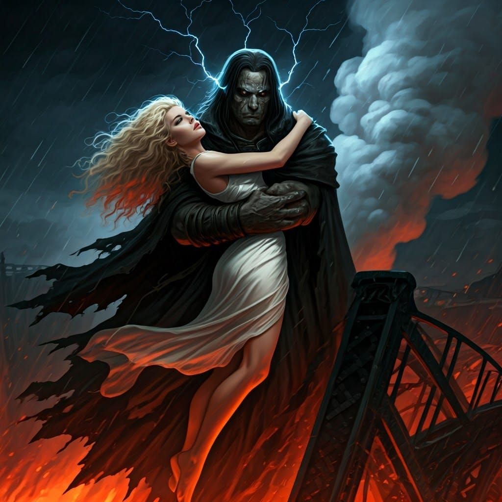 Gothic Dark Knight Charged with Lightning