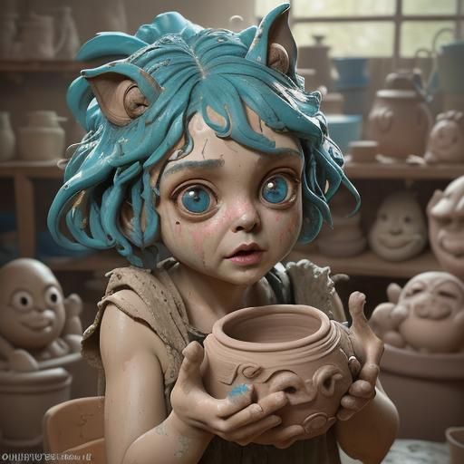 Cute Clay Monsters in Pottery Workshop