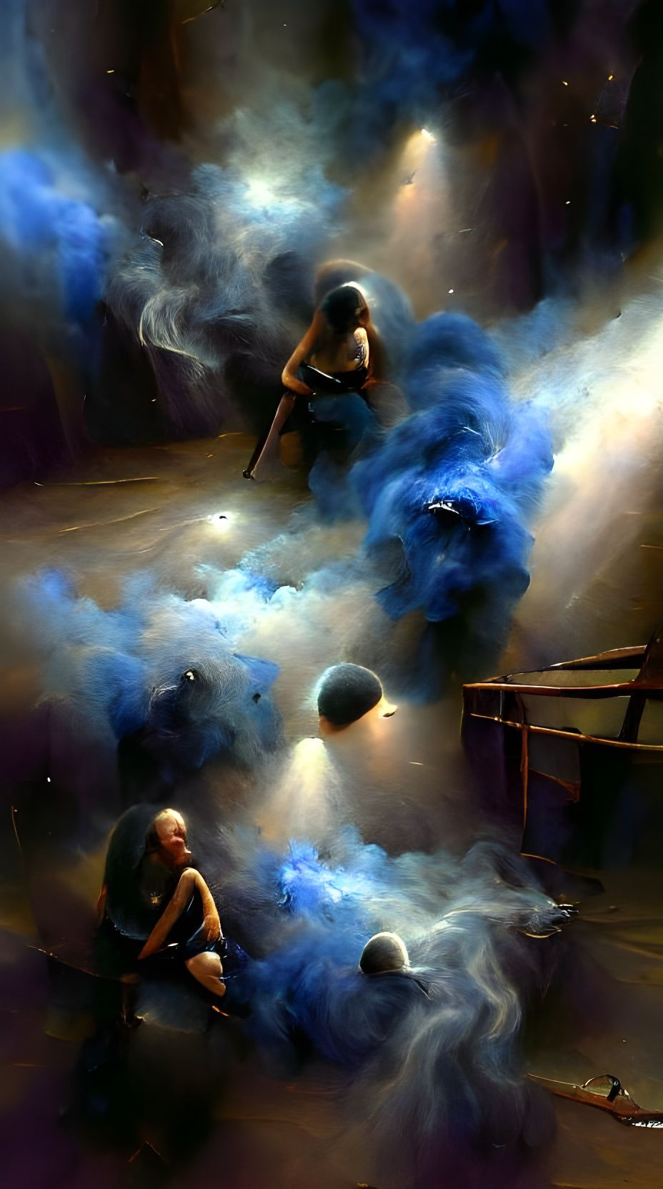 White Dwarf in Blue Nebula: Realistic Space Art