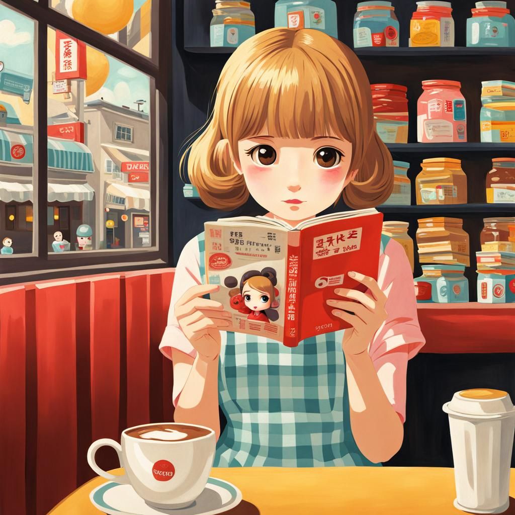 Big-Eyed Woman Reading: Japanese Neo-Pop Art