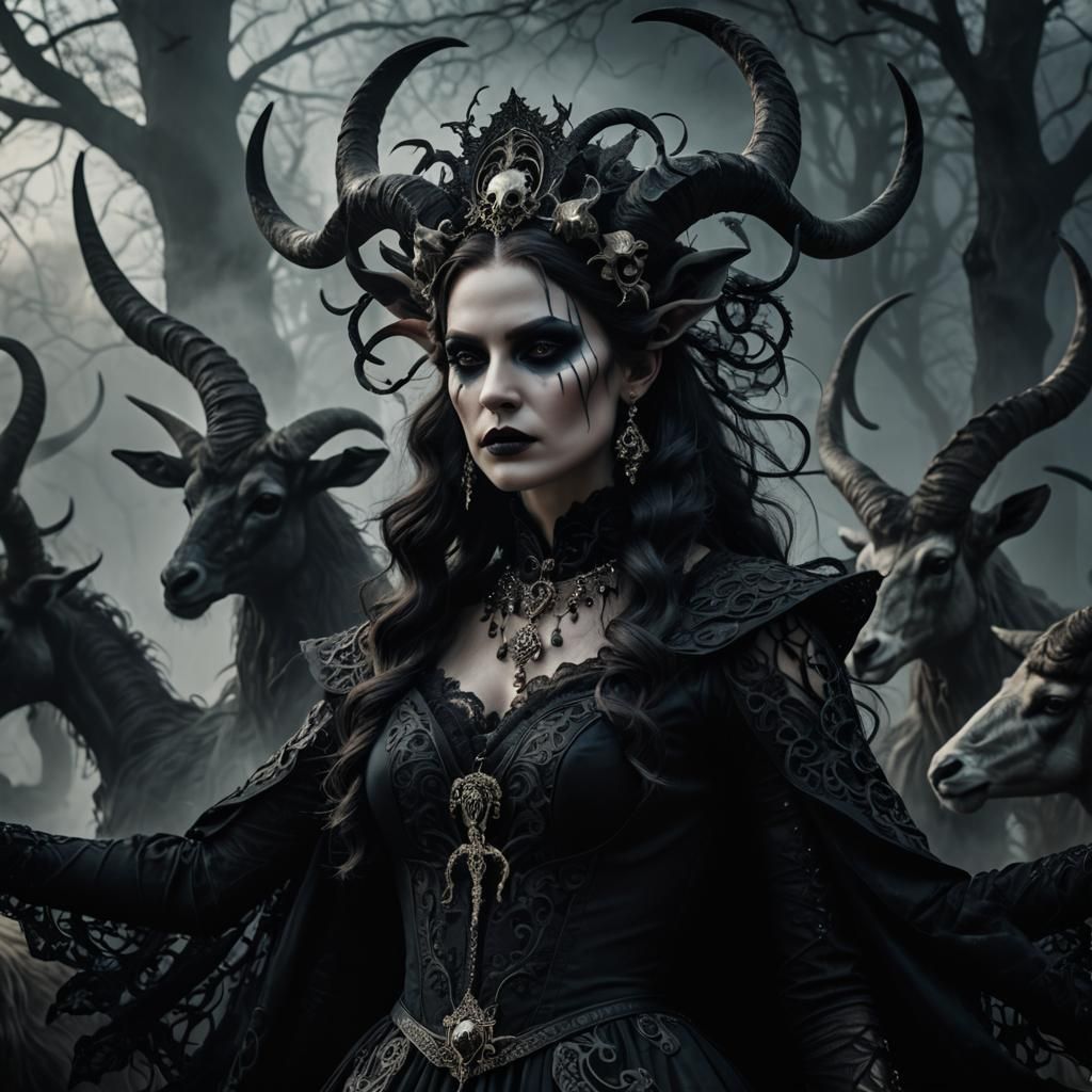 Dark Fantasy Woman in Gothic Baroque Style
