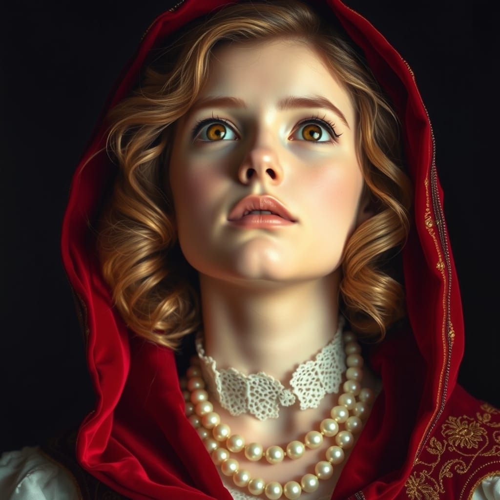 Enchanting Noblewoman in Golden Hues