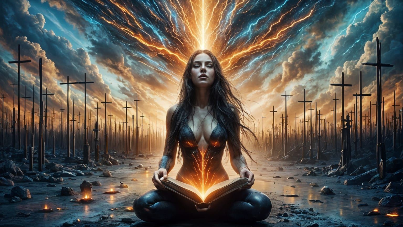 A Woman's Liberating Scream Amidst a Sea of Conformity