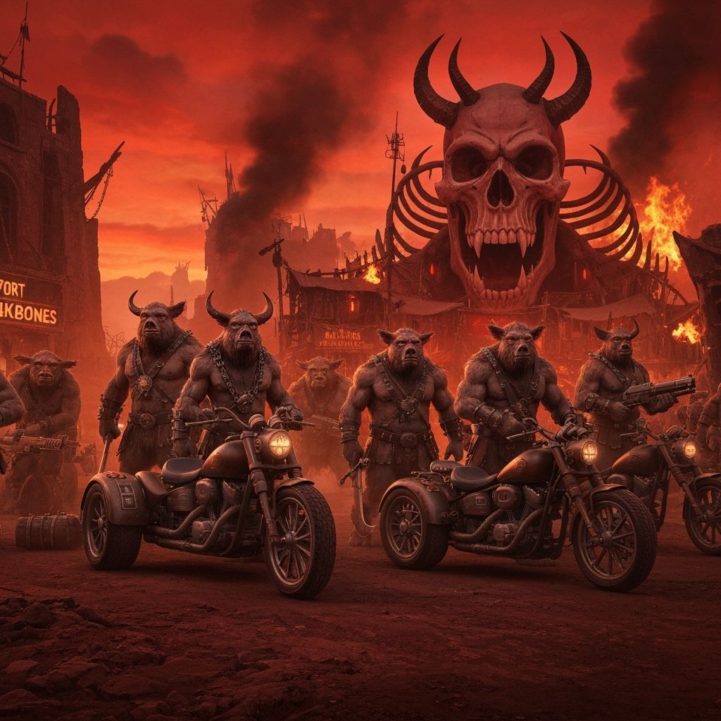 Wereboar Bikers in Hell's Wasteland
