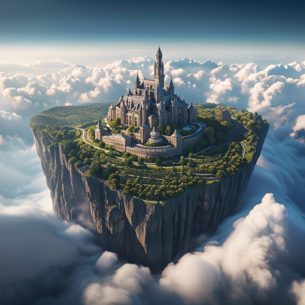 Mount Olympus Floating City at Dawn