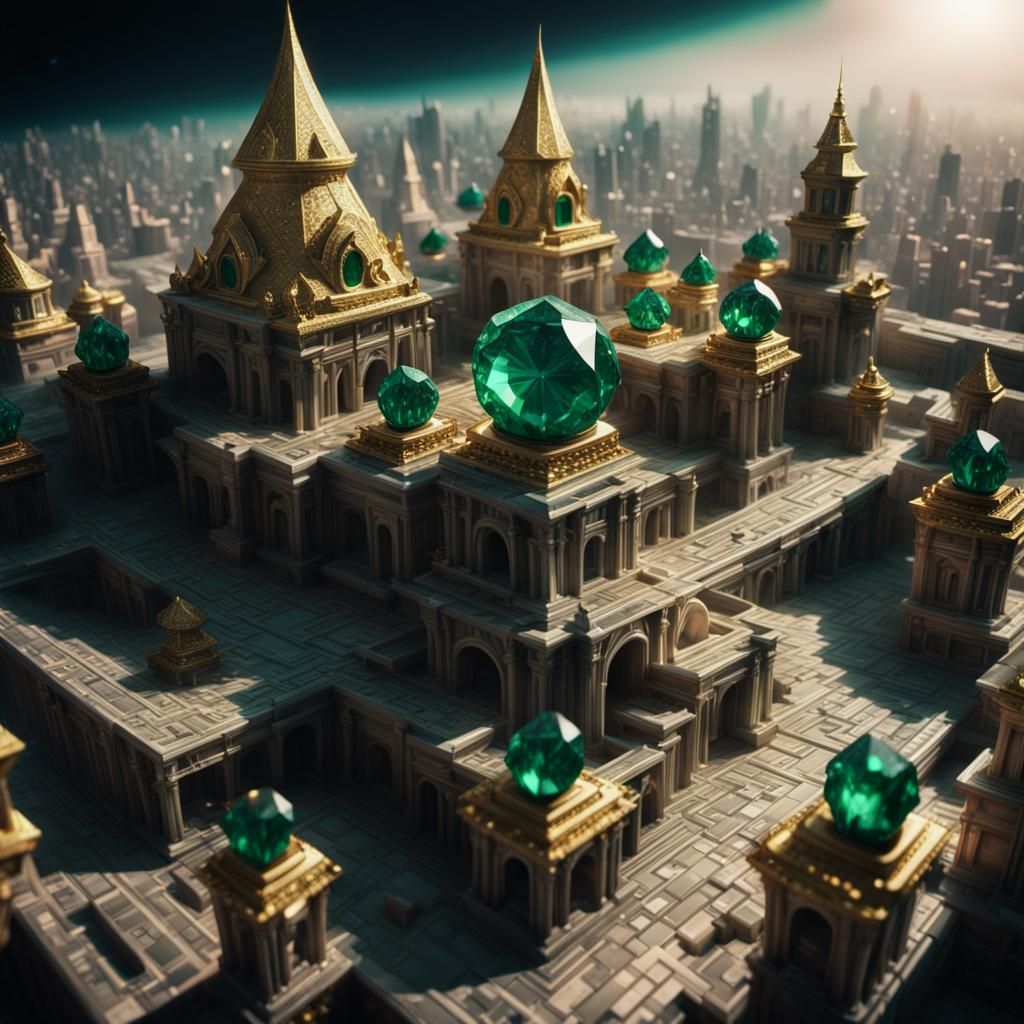 Celestial City Regeneration in Precious Gemstones