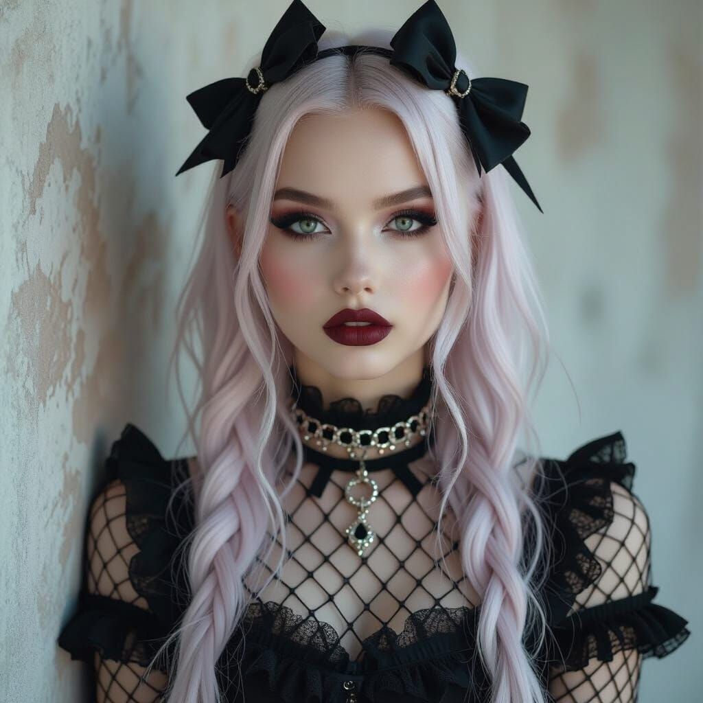 Confident Pastel Goth E-girl Portrait