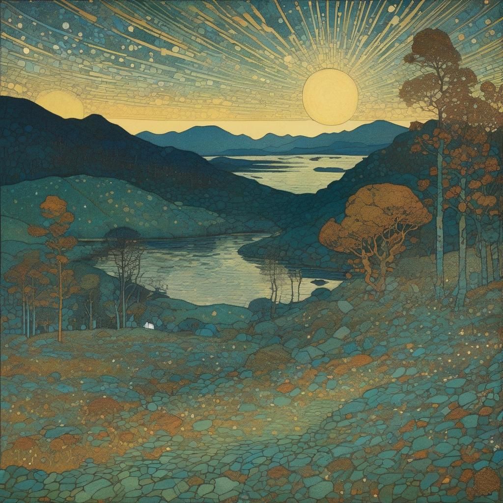 Fantastical Landscape in Golden Age Illustration Style