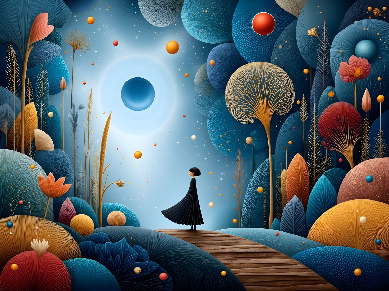 Surreal Duality Landscape in Whimsical Style