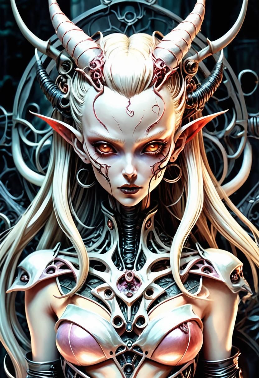 Elegant Elf Portrait in Misty Forest