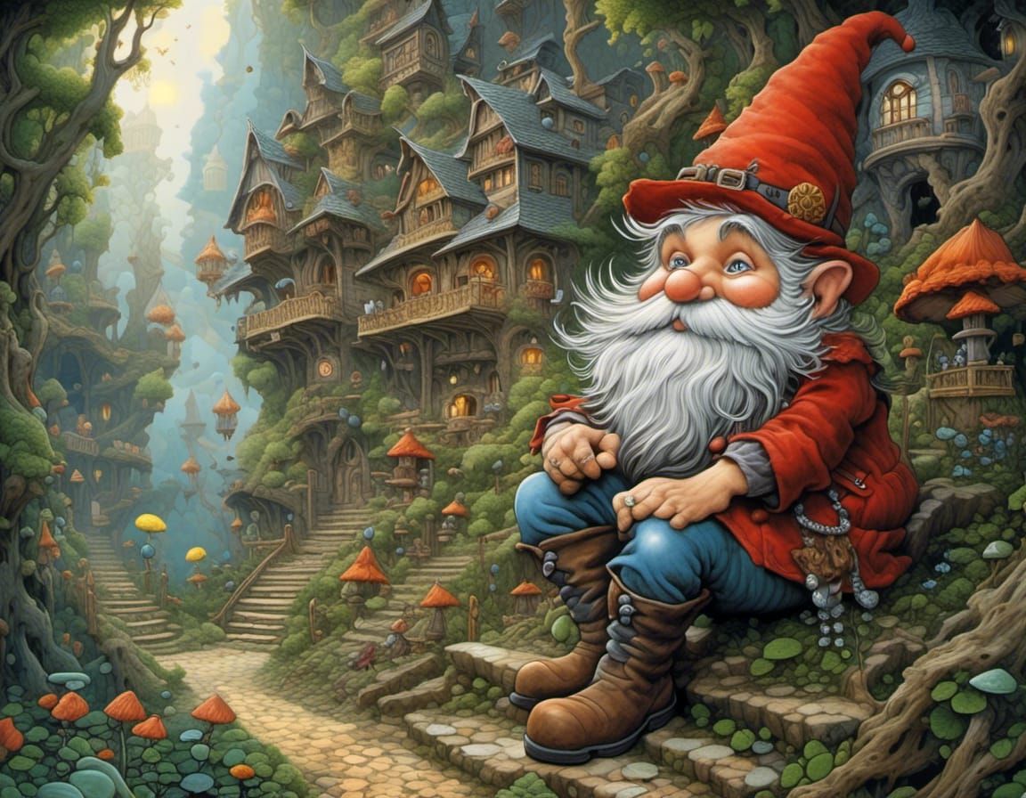 Gnome in Storybook Illustration Style