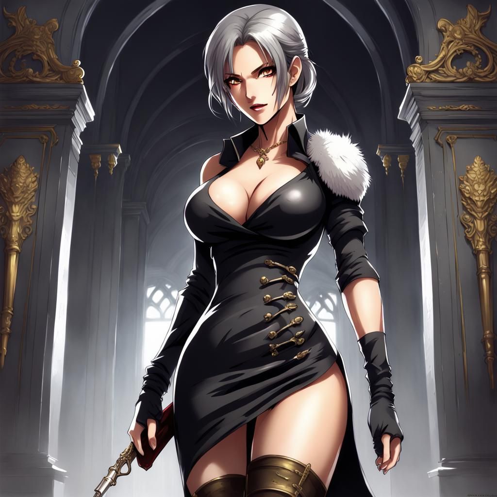 Vampire Lara Croft Goddess in Anime Style