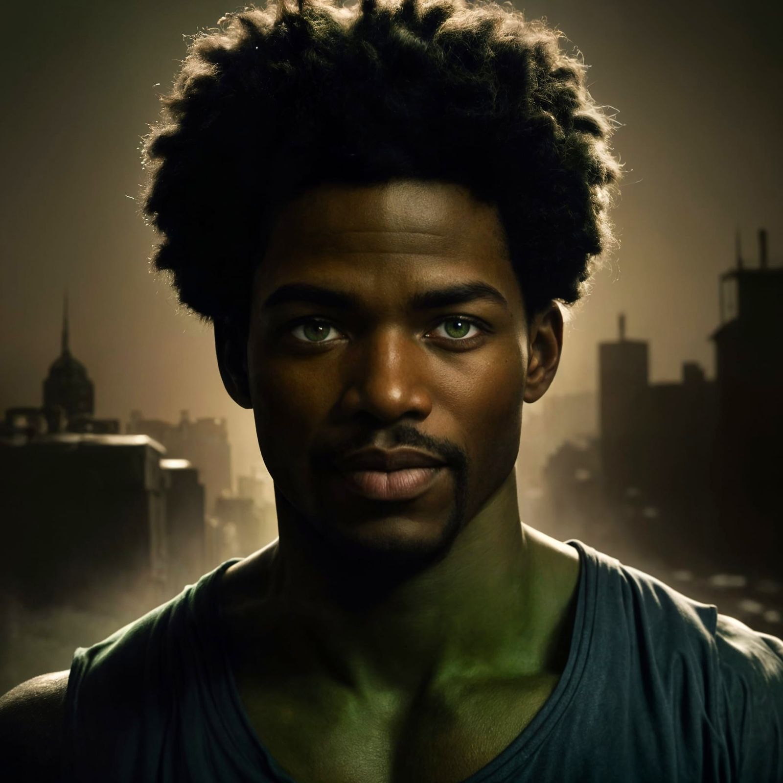 Sensual Black South Sudanese Male Portrait in Photorealistic...