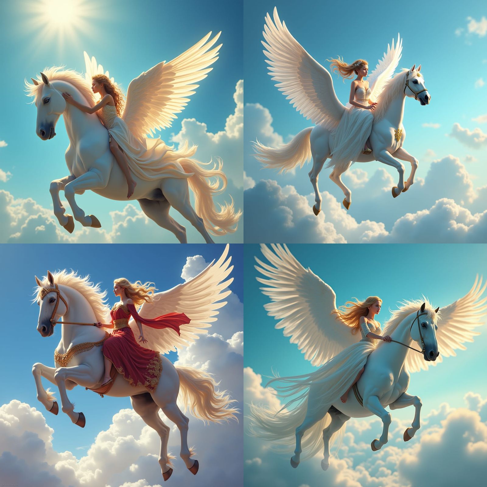 Pegasus and Psyche Soaring in Fantasy Art