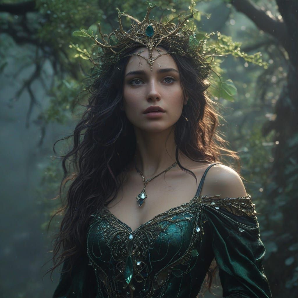 Cyberpunk Goddess in Dystopian Ruin