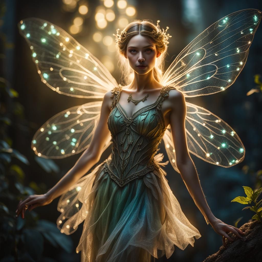 Ethereal Luminous Fairy Girl in Hyper-Realistic Detail