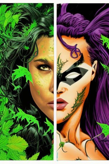 Poison Ivy Storybook Illustration in Julie Bell Style