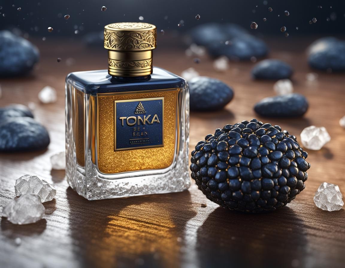 Tonka Bean Perfume Bottle in Detailed Matte Painting