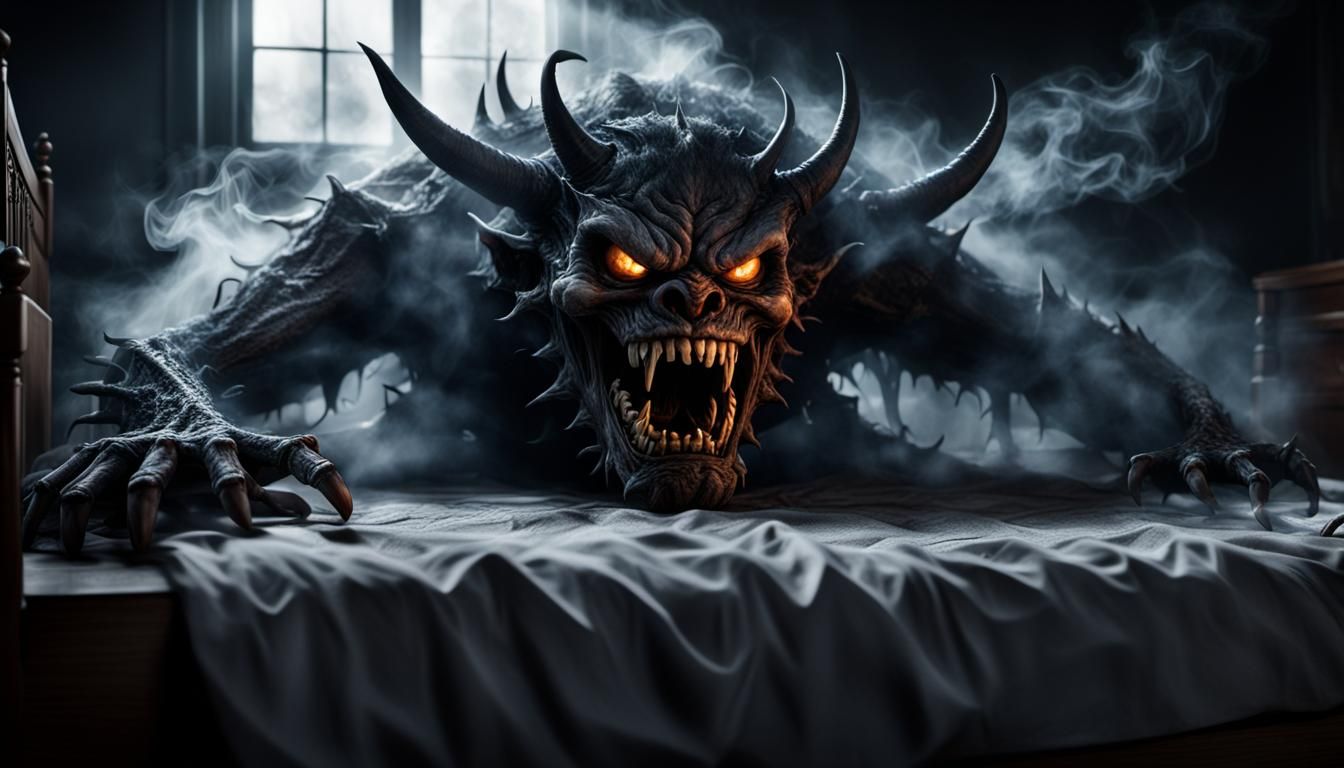 Smoky Demon Creeping From Under Bed