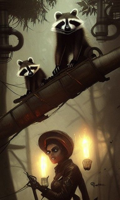 Steampunk Raccoon Brotherhood in Sinister Style