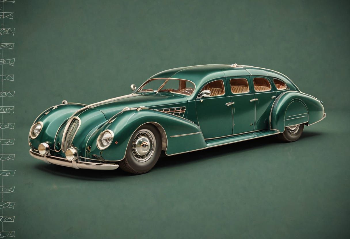 Vintage-Inspired Luxury Car in a Paradise Setting