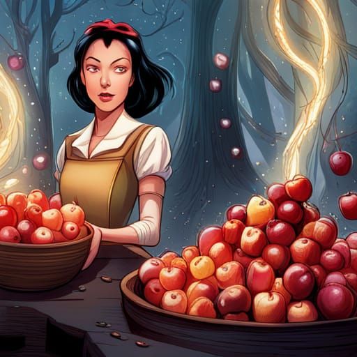 Snow White Selling Apples: Comic Book Art