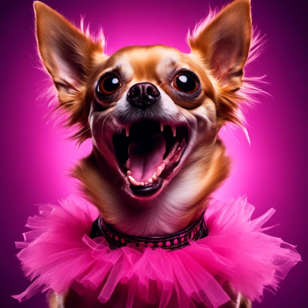 Screamo Chihuahua in a Pink Tutu