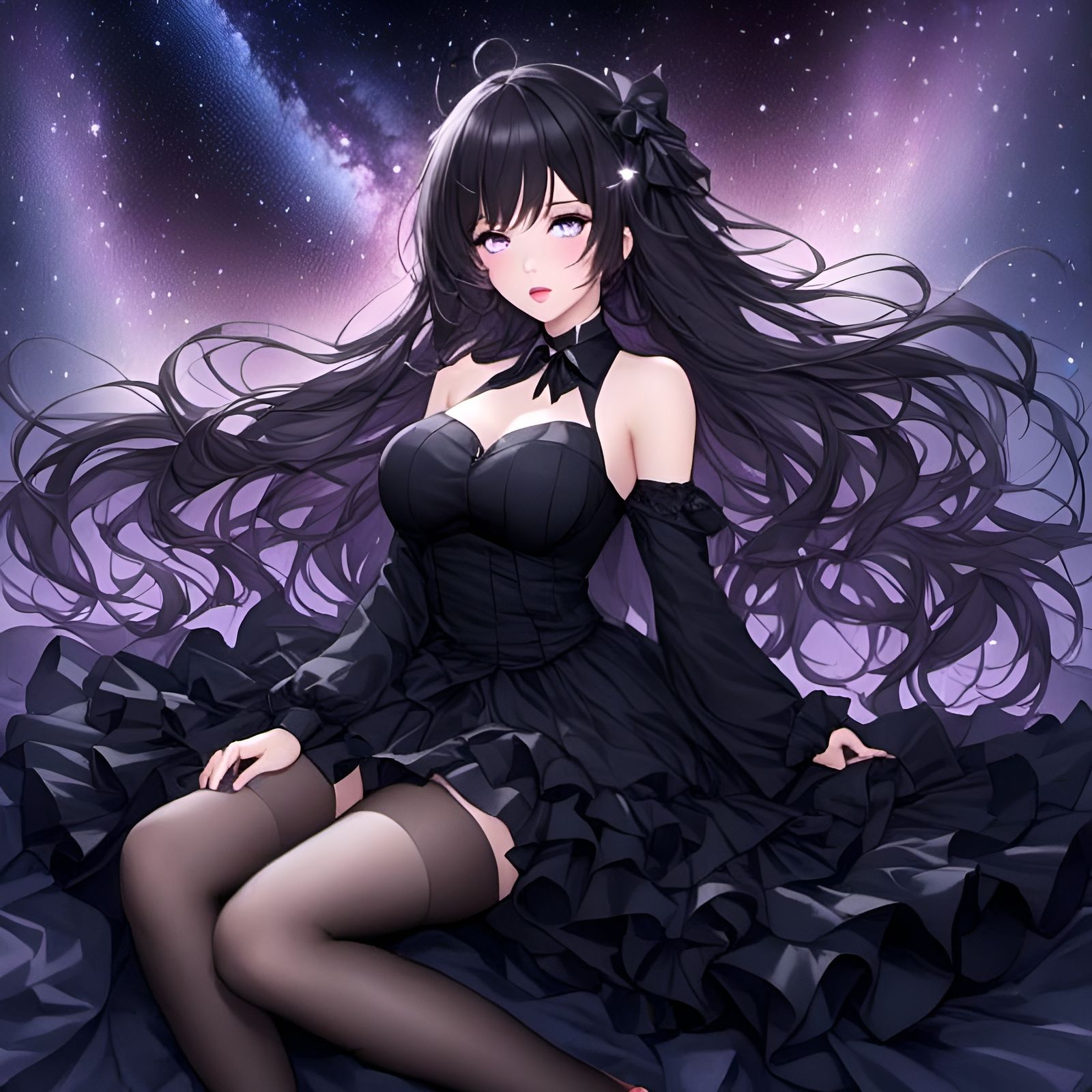 Ethereal Beauty in Starlight: Digital Art