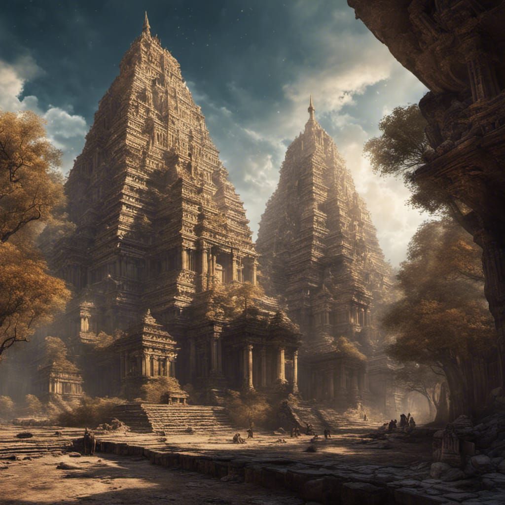 Pristine Ancient Temple Concept Art in 8K
