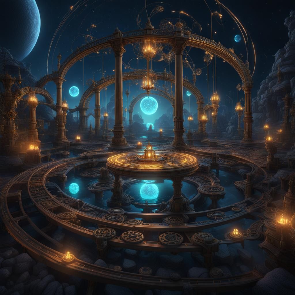 Mind Flows at Night with Cosmic Lighting