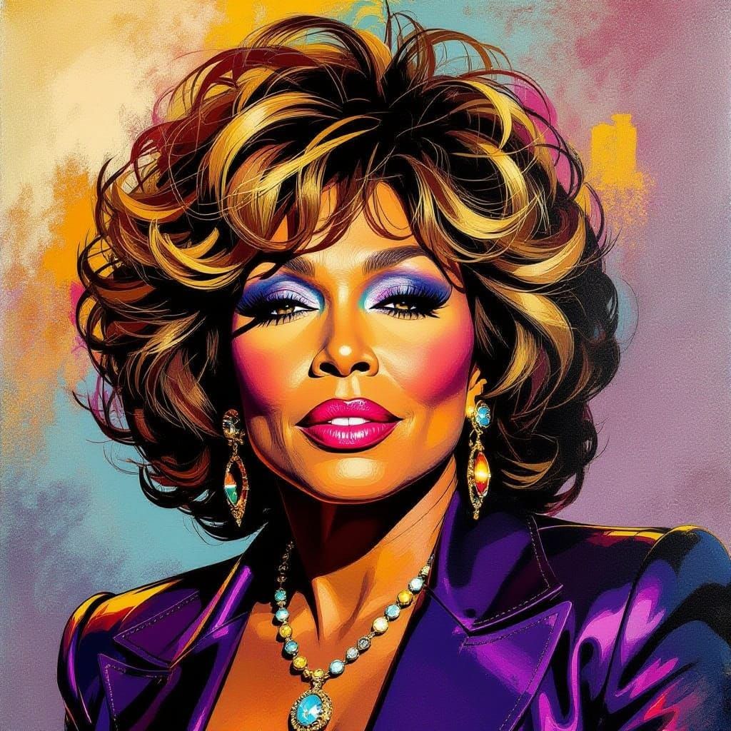 Tina Turner in Vibrant Close-Up