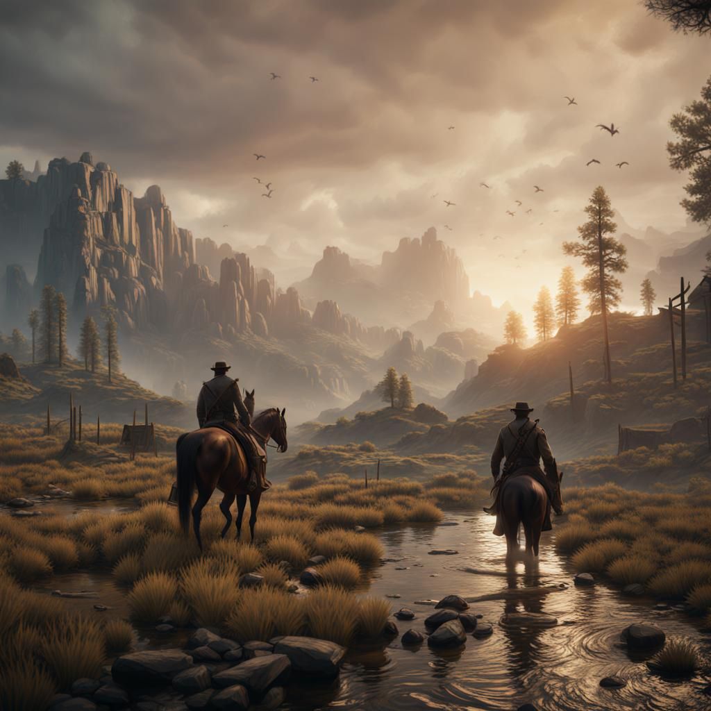 Arthur Morgan: Detailed Matte Painting in Unreal Engine 5